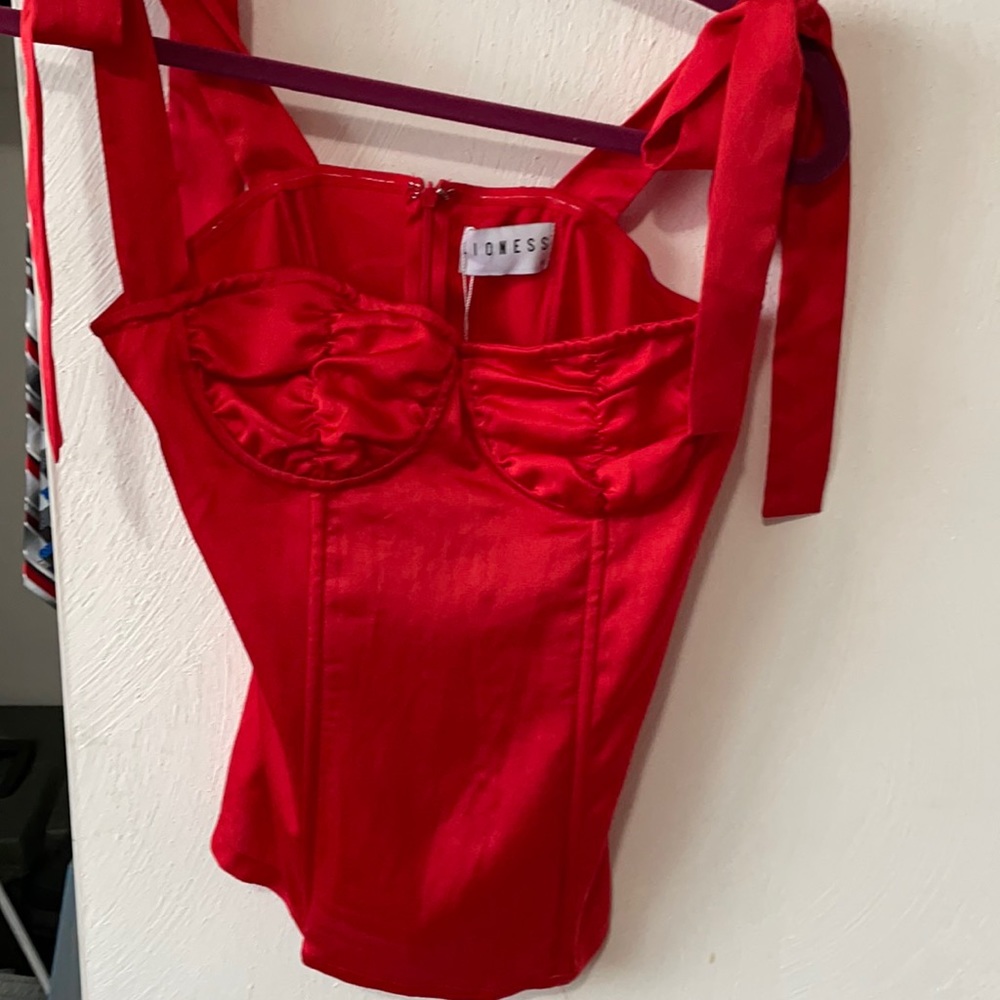 Red underwire tank